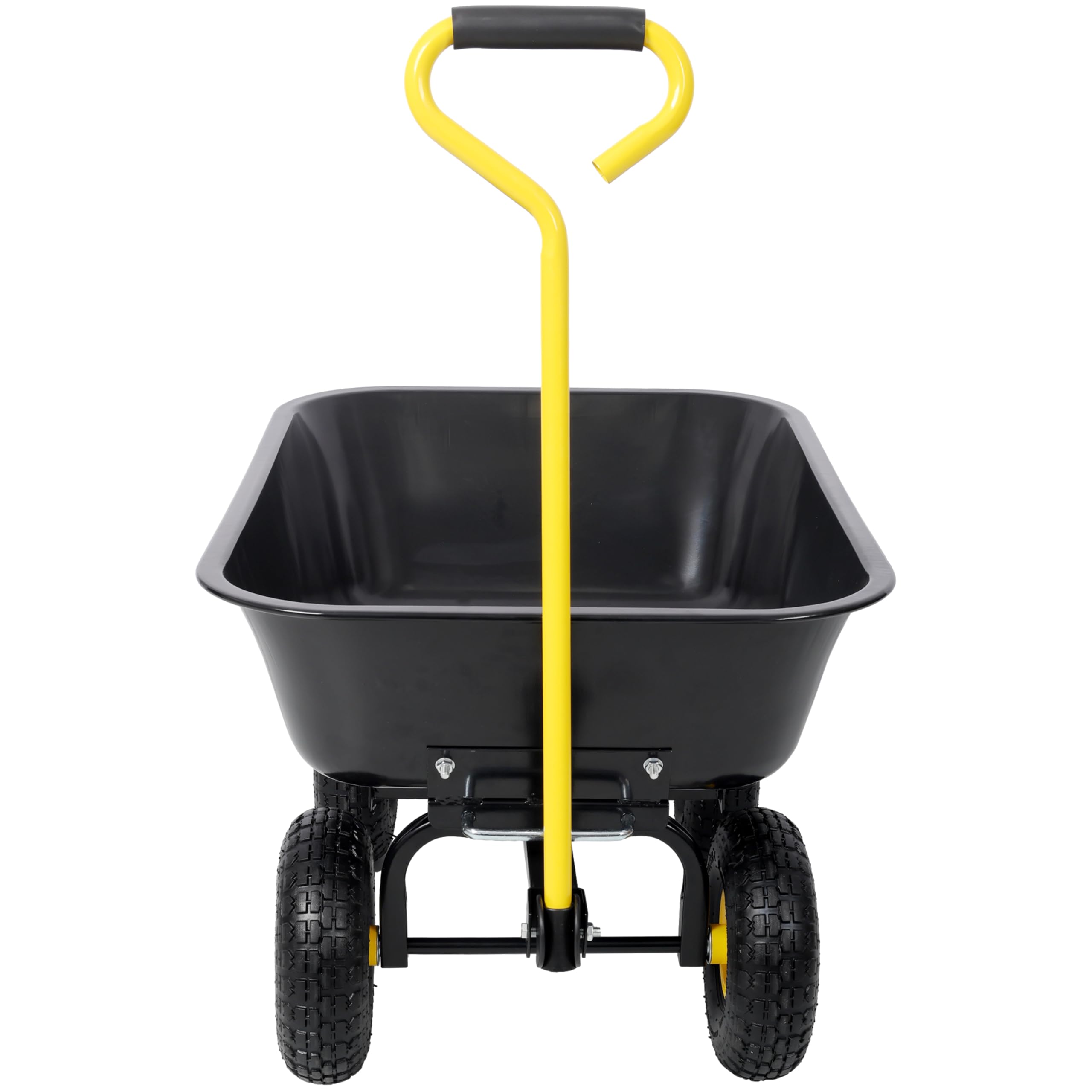 HeavyDuty 4-Rad-Schubkarre, 299 kg, Gartenkipper, 1,2 m³, mit QuickRase-Funktion und 38,1 cm Luftreifen für Landschaftsbau und Hofarbeiten, Schwarz