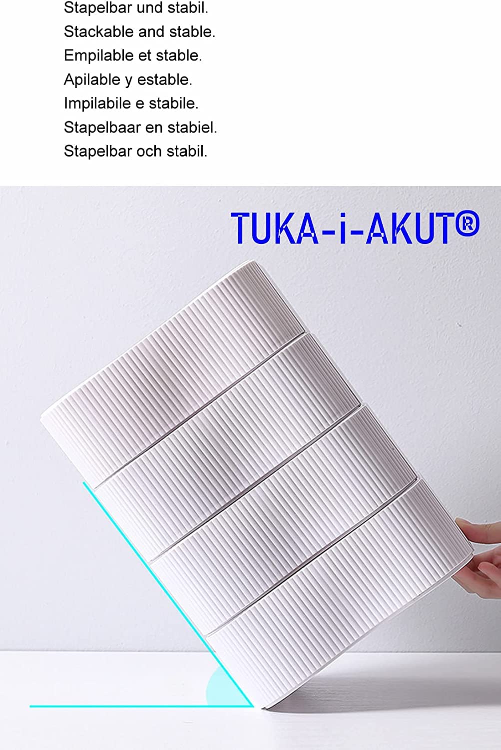 TUKA-i-AKUT [3x Stapelbar Desktop Organizer Schubladenbox Frei Kombinierbar, Schreibtisch Storage Utensilienbox, Make-up Kosmetik Schmuck Aufbewahrungsschubladen, je 23x22x8cm TKD8610-3X Orange