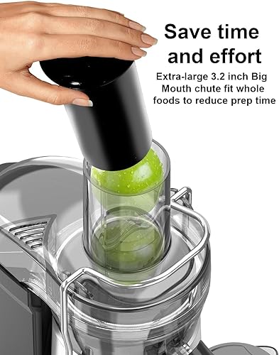 Miniatura 2 de SiFENE Exprimidor, máquina extractora de jugo rápido, motor potente de 1000 W, canal de alimentación grande de 3.2 pulgadas para jugo de frutas