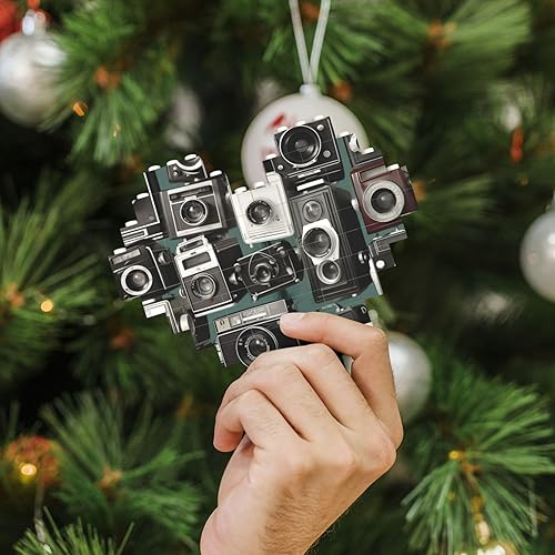 Miniatura 7 de Rompecabezas de bloques de construcción en forma de corazón, colección retro de cámara genial, 1 rompecabezas de bloques para adultos, bloques de