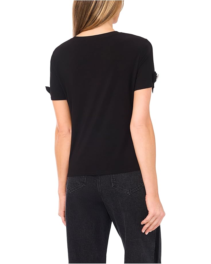 CeCe Short Sleeve Bow Sleeve Knit Top - #2 of 3