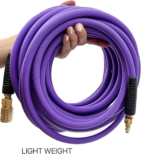 Miniatura 4 de Manguera de aire híbrida (PVC) de 14 pulgadas x 25 pies, 300 PSI resistente, ligera, resistente a las torceduras, flexibilidad para todo tipo de