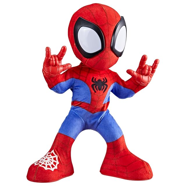 Spidey and His Amazing Friends Marvel Spidey Baila y Gatea - Muñeco de Peluche Interactivo - Juguete de Superhéroe Versión en español - Spider-Man con Reproducción de Sonido