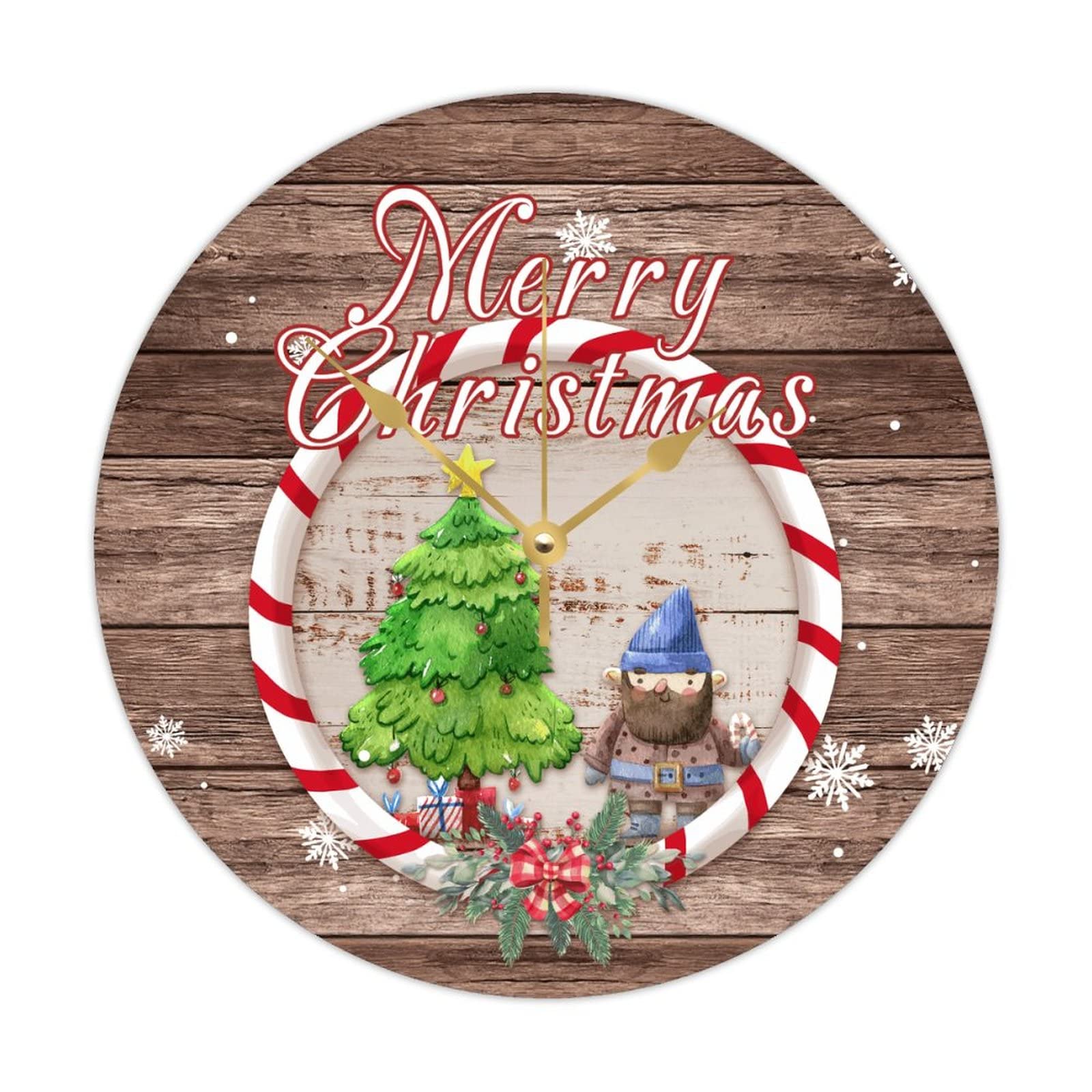 Horloge silencieuse sans tic-tac en bois de Noel pour decorer une chambre au calme