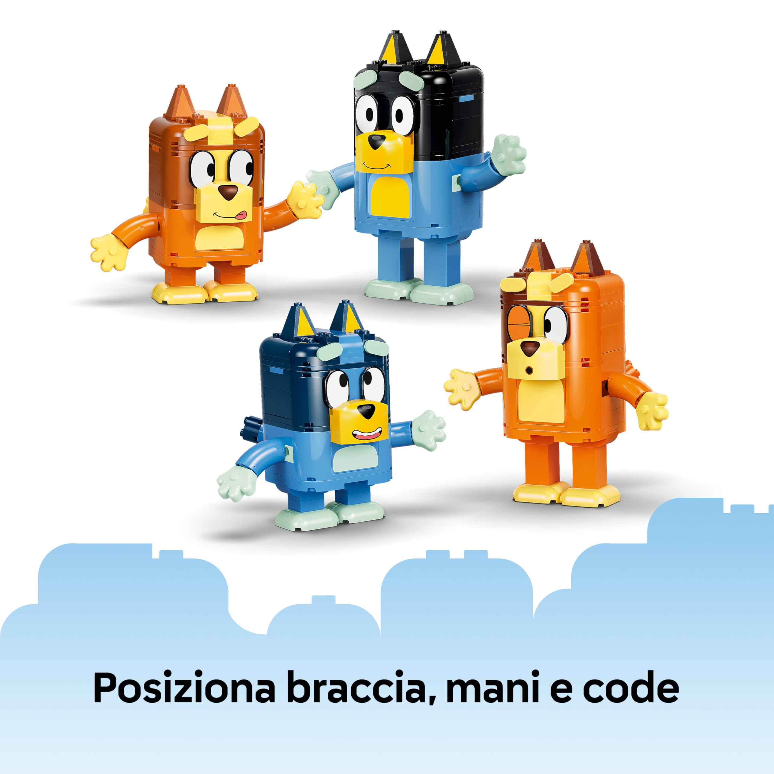 LEGO Bluey Famiglia Bluey in Mattoncini - Giochi Didattici con 4 Personaggi con Diverse Espressioni e Accessori - Set Giocattoli Montessori - Regalo di Compleanno per Bambine e Bambini da 5 Anni 11217