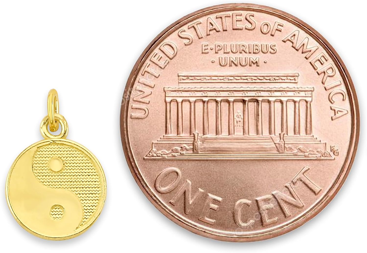 Solid Gold Yin Yang Microcharm in 10k or 14k, Dainty Cute Spiritual Charm Symbol with Clasp (10k Gold)