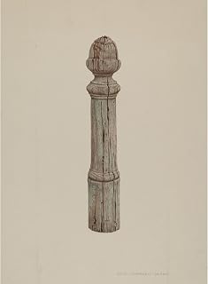 ArtDirect Carved Wooden Hitching Post (c. 1939) Unframed Art Print Giclee Poster by Rose Campbell-Gerke - Ready for Framing with Customization Sizes 7x10, 10x14, 15x20, 24x33, 35x48 and 44x60 inches