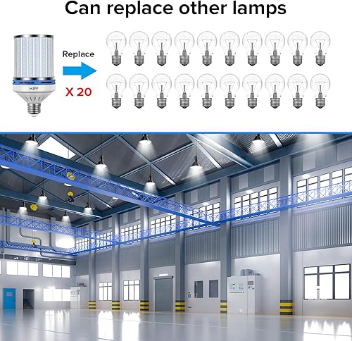 Miniatura 5 de HJFF Paquete de 2 bombillas LED equivalentes a 700 W, 11000 lúmenes, 6000 K, bombilla LED de maíz E26E27, base media, 70 W, bombilla LED para
