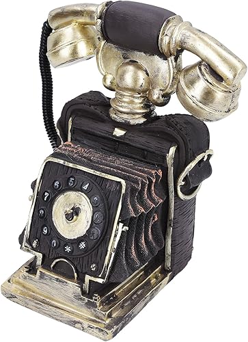 Modelo de teléfono vintage, grande, estilo retro, giratorio, pieza decorativa para el hogar, bar, cafetería, oficina, resina sintética, 7.48 x 4.52