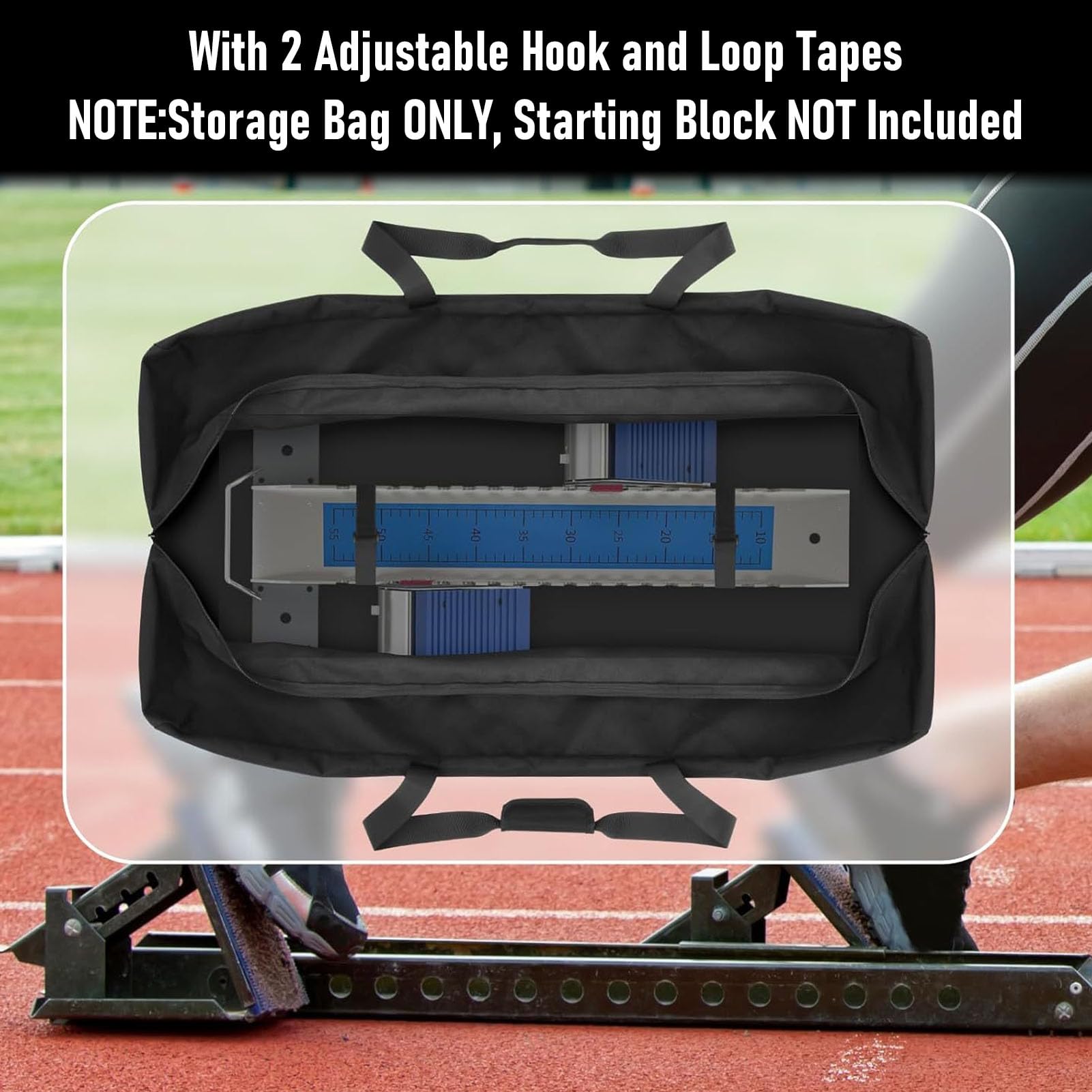 HEEPDD Borsone Pieghevole Borsa da Trasporto per Blocco di Partenza per Attrezzatura da Pista con Design Portatile Regolabile Maniglia Comoda Doppie Cerniere 39,4 X 16,1 X 6,3 Pollici Leggero 1,22