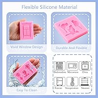 Vista 2 de ZiXiang Molde de silicona para puerta y ventana, moldes de fondant, molde de flores, marco de pastel, moldes de silicona para decoración de pasteles