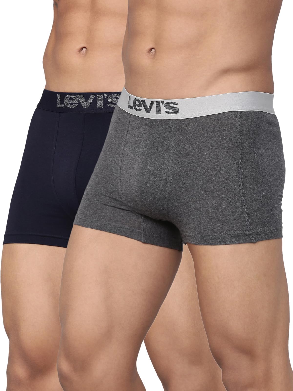 018 Men's Cotton Solid Trunk - Mid Rise, Outer Elastic Waistband (Pack of 2)