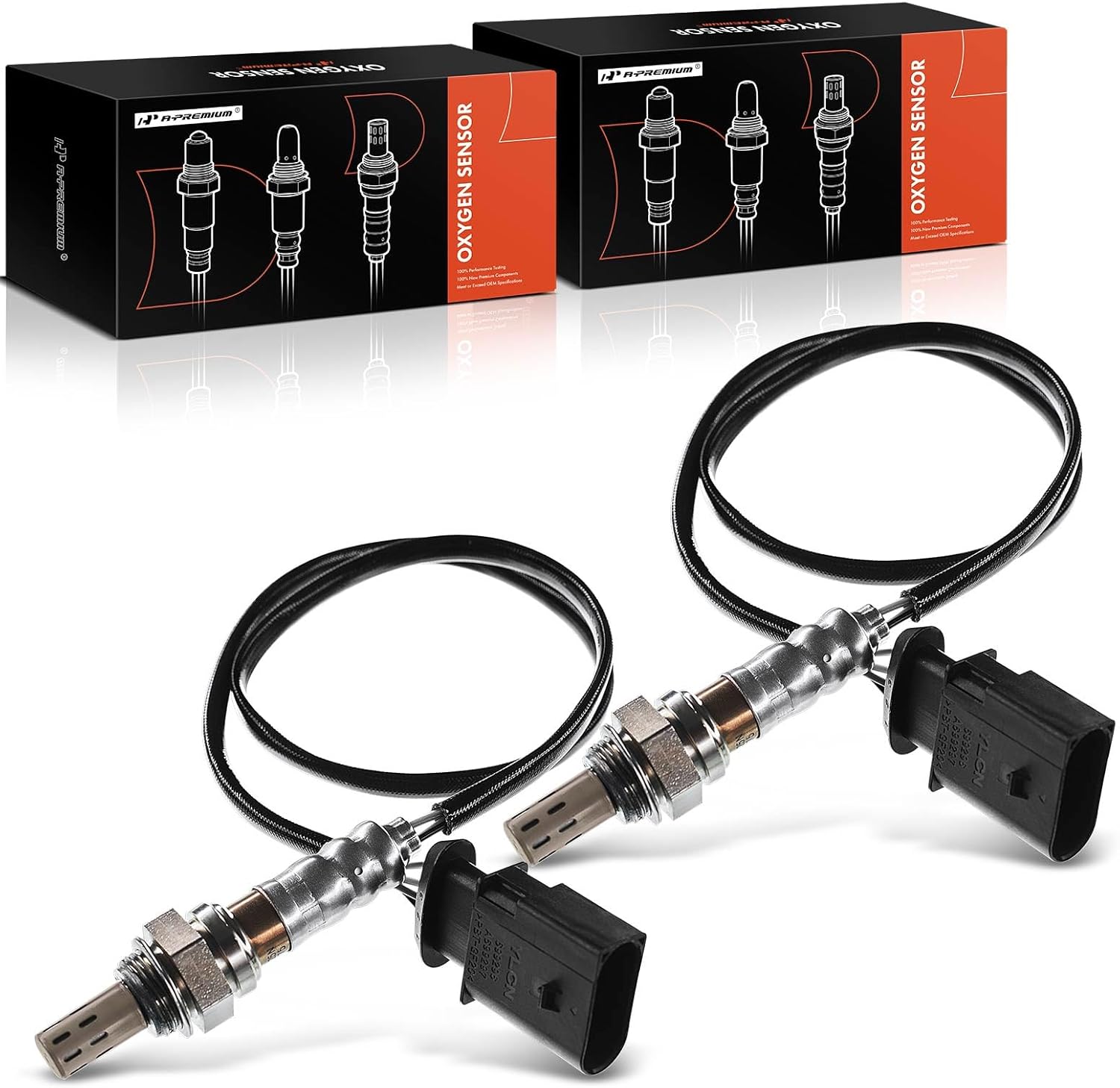 A-Premium O2 Oxygen Sensor Compatible with Mini Cooper 2002 2003 2004 2005 2006 2007 2008, L4 1.6L, Upstream and Downstream, 2-PC Set, Replace# 11780872674