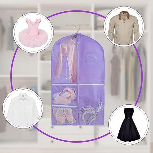 Vista 11 de Bolsa de ropa colgante impermeable, bolsas de ropa de 40 pulgadas para colgar ropa, bolsas de ropa para almacenamiento de viajes, bolsa de ropa