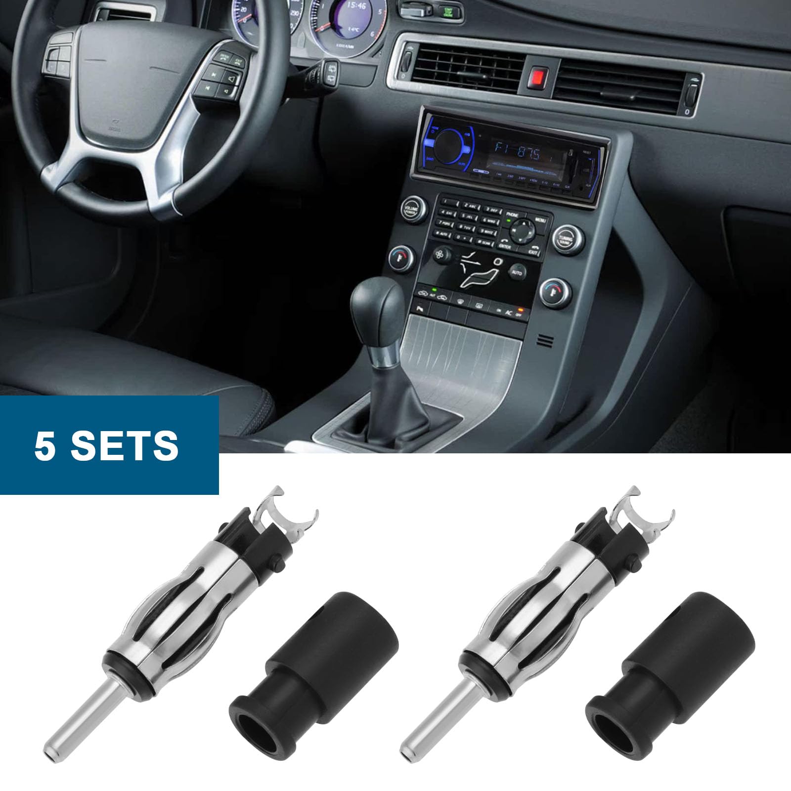 VGOL 5Sets Din Car Stereo Radio Male Plug Fits Most Types Of Older Car Radio Aerial Socket Antenna Connector Antenna Ports DIN Plug - Image 2