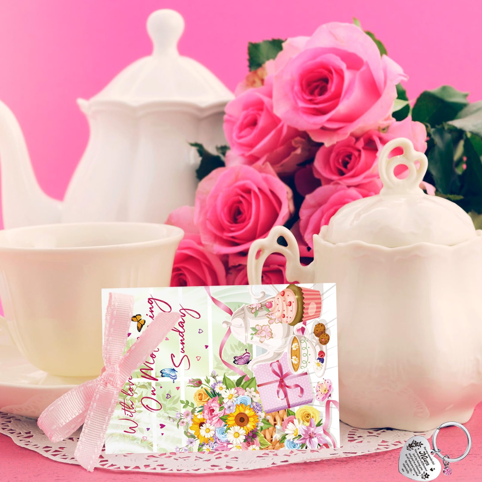 DPKOW Mother's Day Card & Keyring - Mothering Sunday Cards for Mum - Image 3