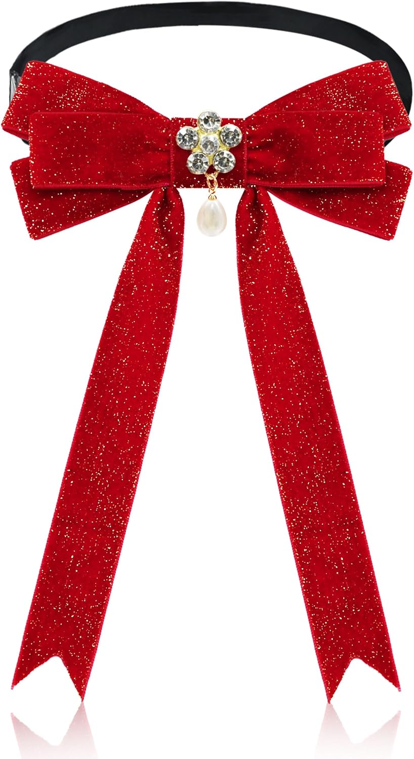 Western Bow Ties for Women Colonel Sanders Tie Rhinestone Shining Bow Tie Formal Cosplay Wedding Festival Photo
