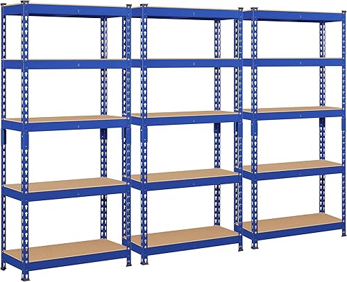 Vista 78 de Topeakmart 4 estantes utilitarios de 5 niveles, estantes de almacenamiento de metal, estantería de garaje, estantes de almacenamiento ajustables