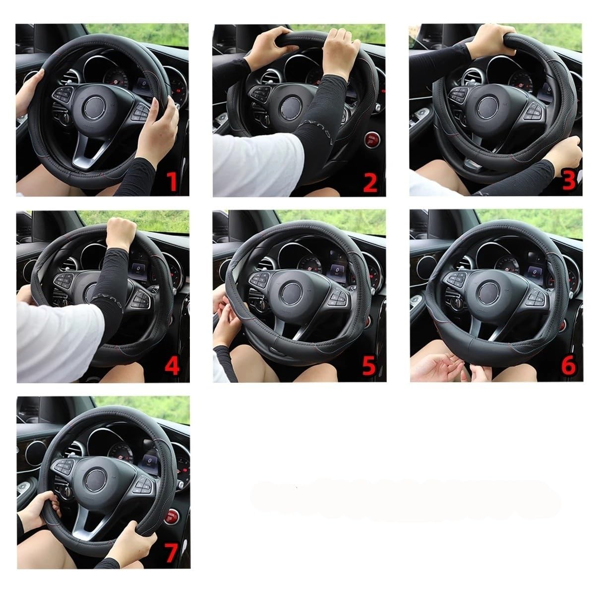 Funda para Volante Deportivo Piel Cordero Artificial con Estilo Tridimensional Compatible con Modelos De 14,5 A 15 Pulgadas (37 A 38 Cm) Funda Volante(Gray)
