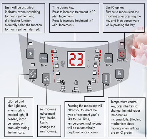 Miniatura 2 de Peluquería Cuidado del Cabello Profesional O3 Ozone Micro Mist Vapor De Pelo De Pie Tipo Elitzia ET140BM