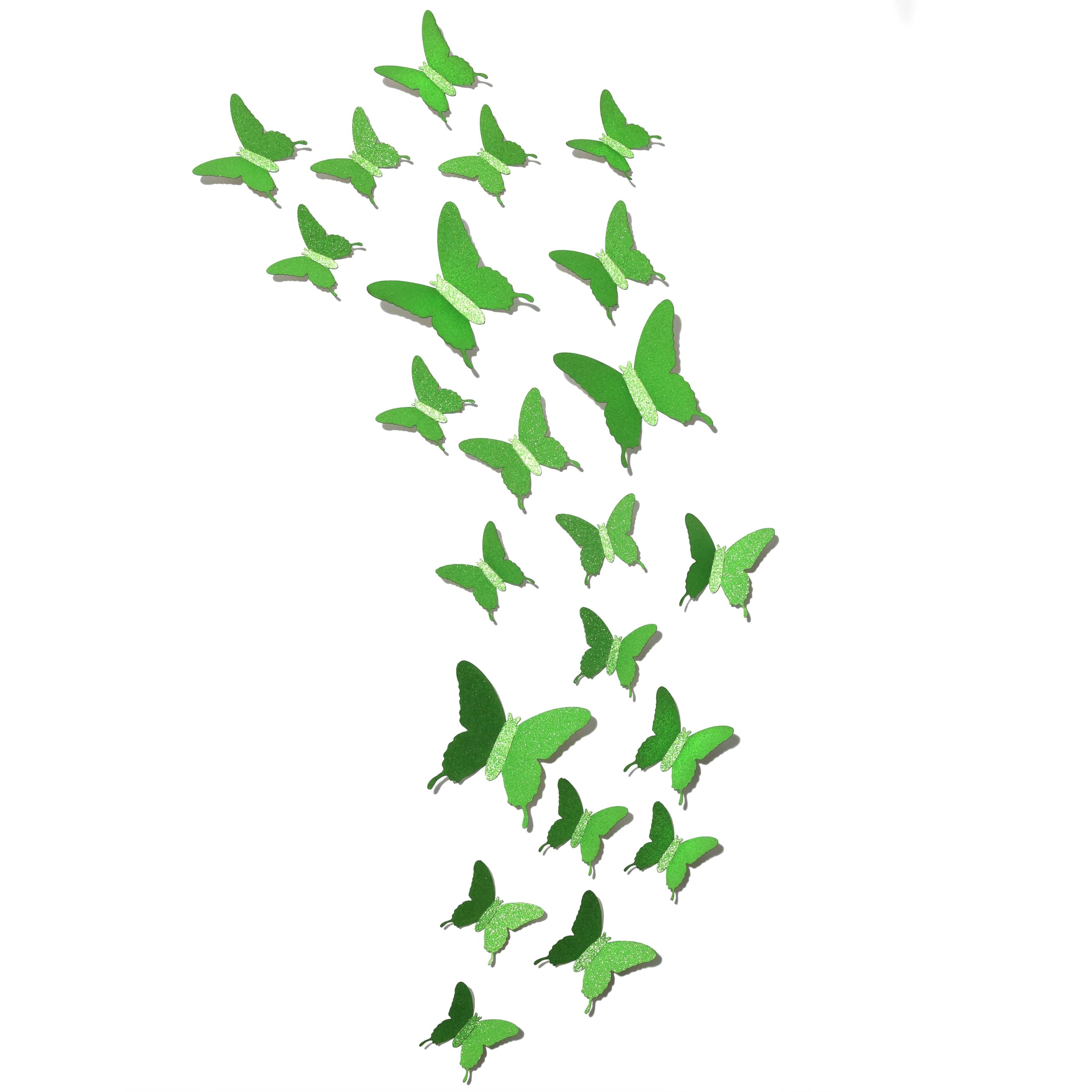 Glitter 3DButterfly Wall Stickers-Light Green