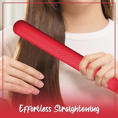 Miniatura 5 de Evalectric Plancha plana de cerámica de 1.25 pulgadas, rojo fluorescente