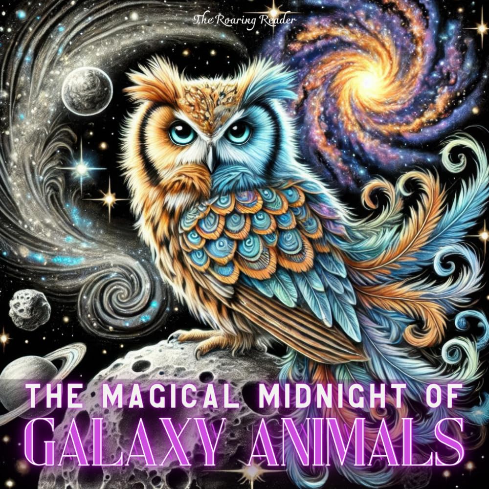The Magical Midnight Of Galaxy Animals: Black Background Coloring Book for Adults Featuring Stunning Galactic Animals, Majestic Cosmic Creatures ... - Black Background makes your colors POP!)