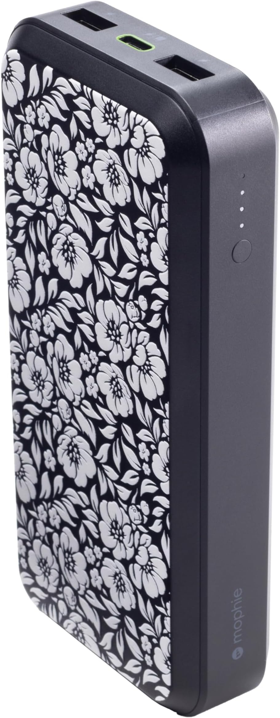 Mophie powerstation prime20 - Ultra-Compact Portable Power Bank with 20,000mAh Internal Battery, 18W USB-C PD Fast Charging, 3-Device Simultaneous Charging, White Floral