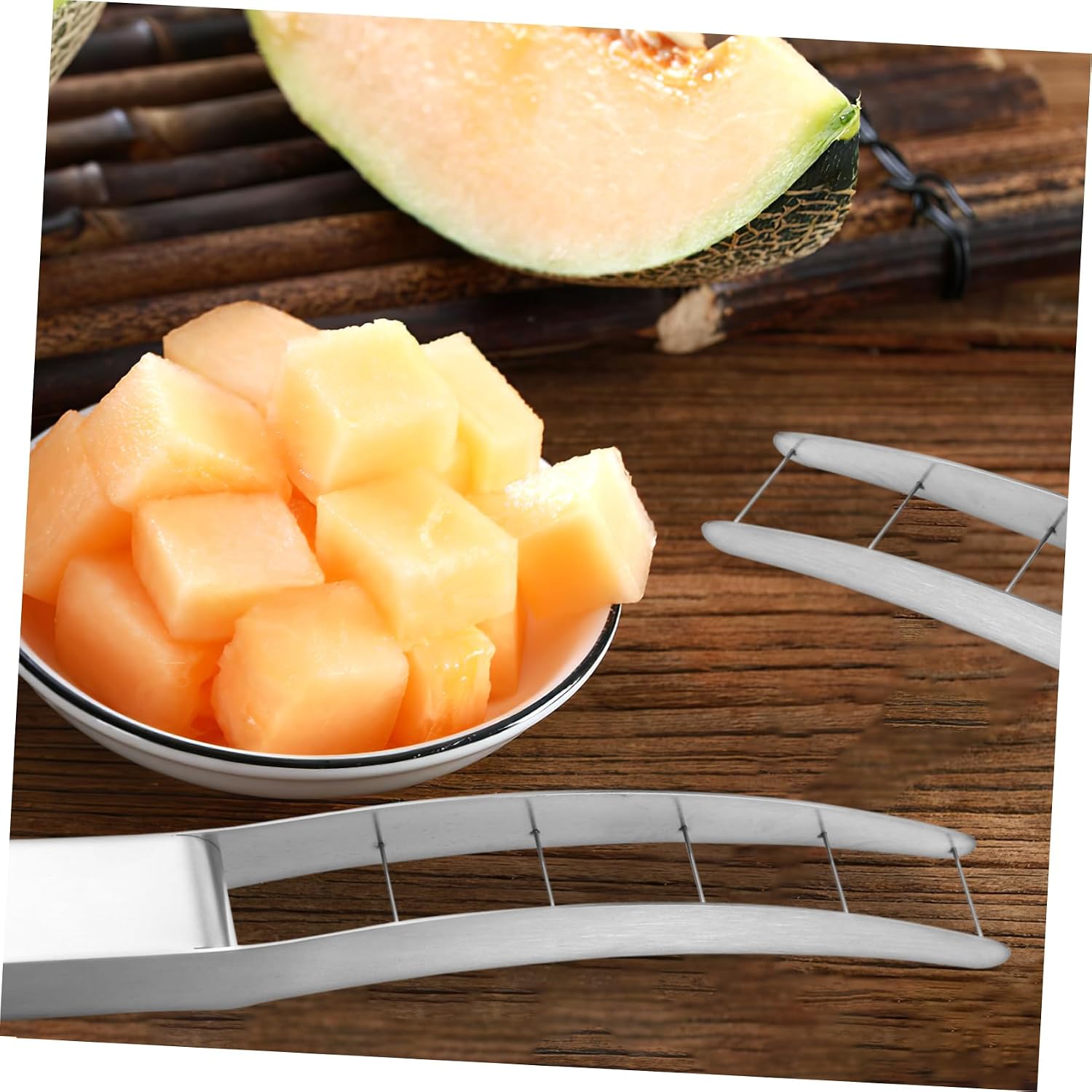 DECHOUS 2 Pcs Stainless Steel Watermelon Slicer Fruit Cutter Xmas