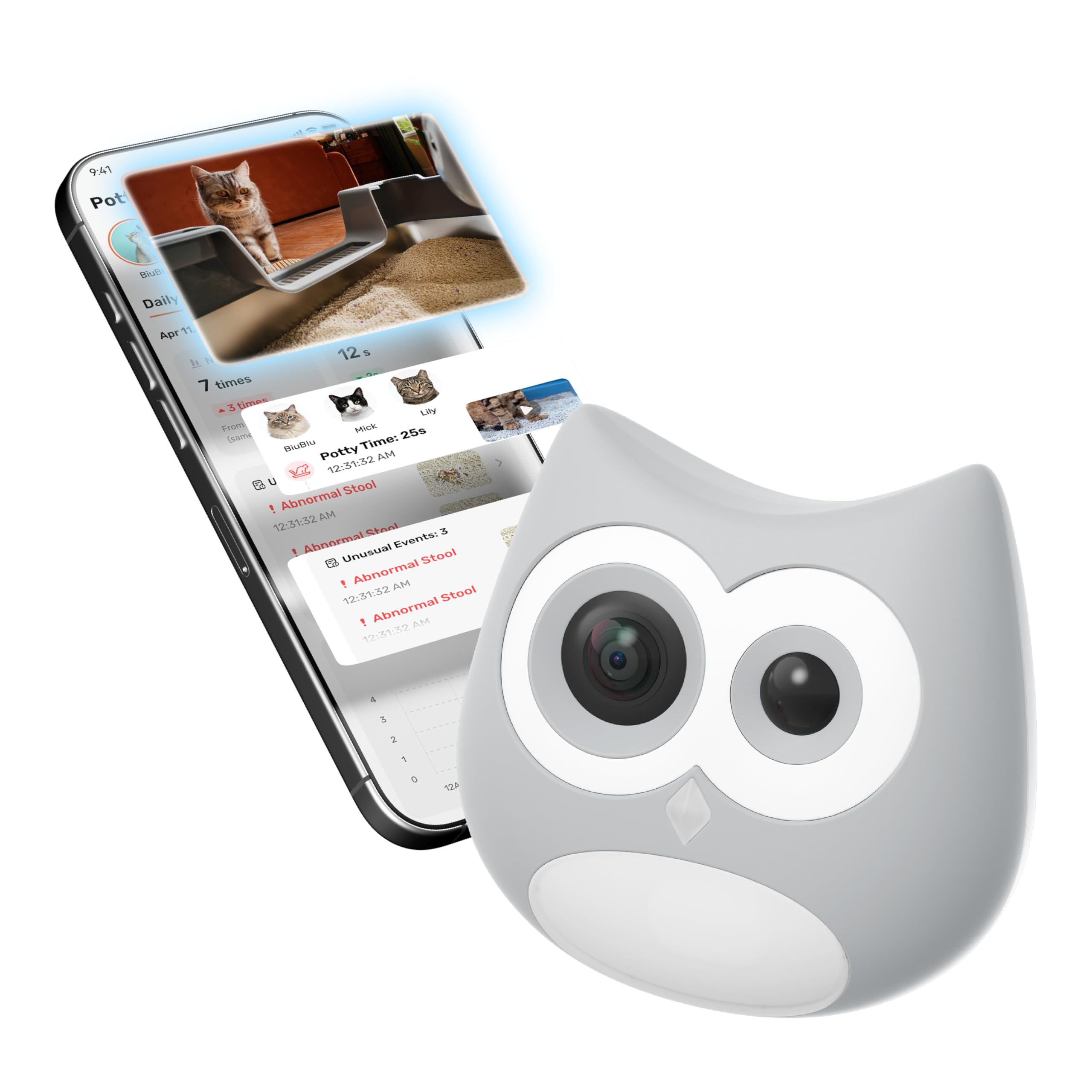 Photo 1 of SiiPet LitterLens Cat Litter Box Camera with App, AI Health Monitoring & Alerts, Track Urination & Stool, Multi-Cat Recognition, Works with Every Litter Box, Pet Health Monitor (Gray)