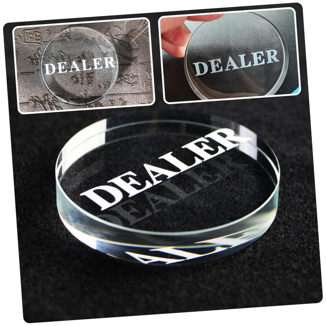 BESPORTBLE Reusable Poker Dealer Button Game Button Crystal Material for Dealer Big Blind Little Blind