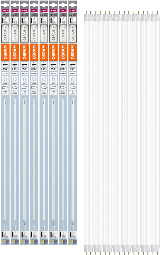 OSRAM LED TUBE T8 18 EM 720mm - Tubo LED Lineal 7W Blanco Frío