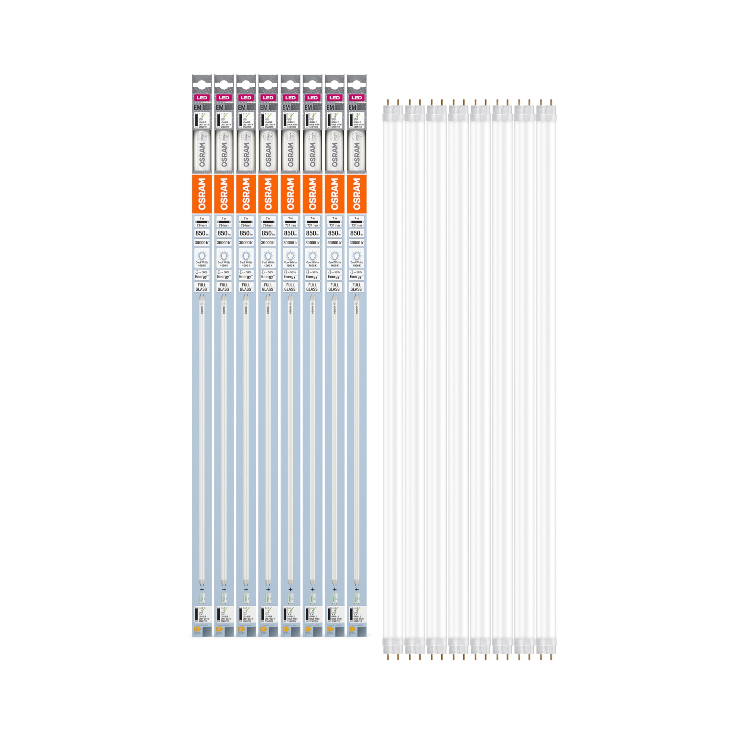 Tube LED T8 720 mm Osram économie d'énergie 7W équivalent flux lumineux durable 850lm