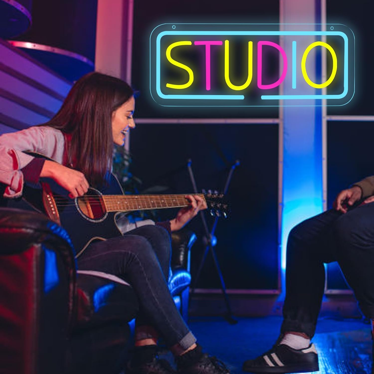Studio Neon Signs for Wall Decor，Led Neon Lightfor Live Room, Game Room, Broadcasting Room, Music Studio