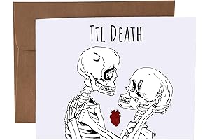 Death On The Cards: Til Death Skeletons Blank Greeting Card With Envelope