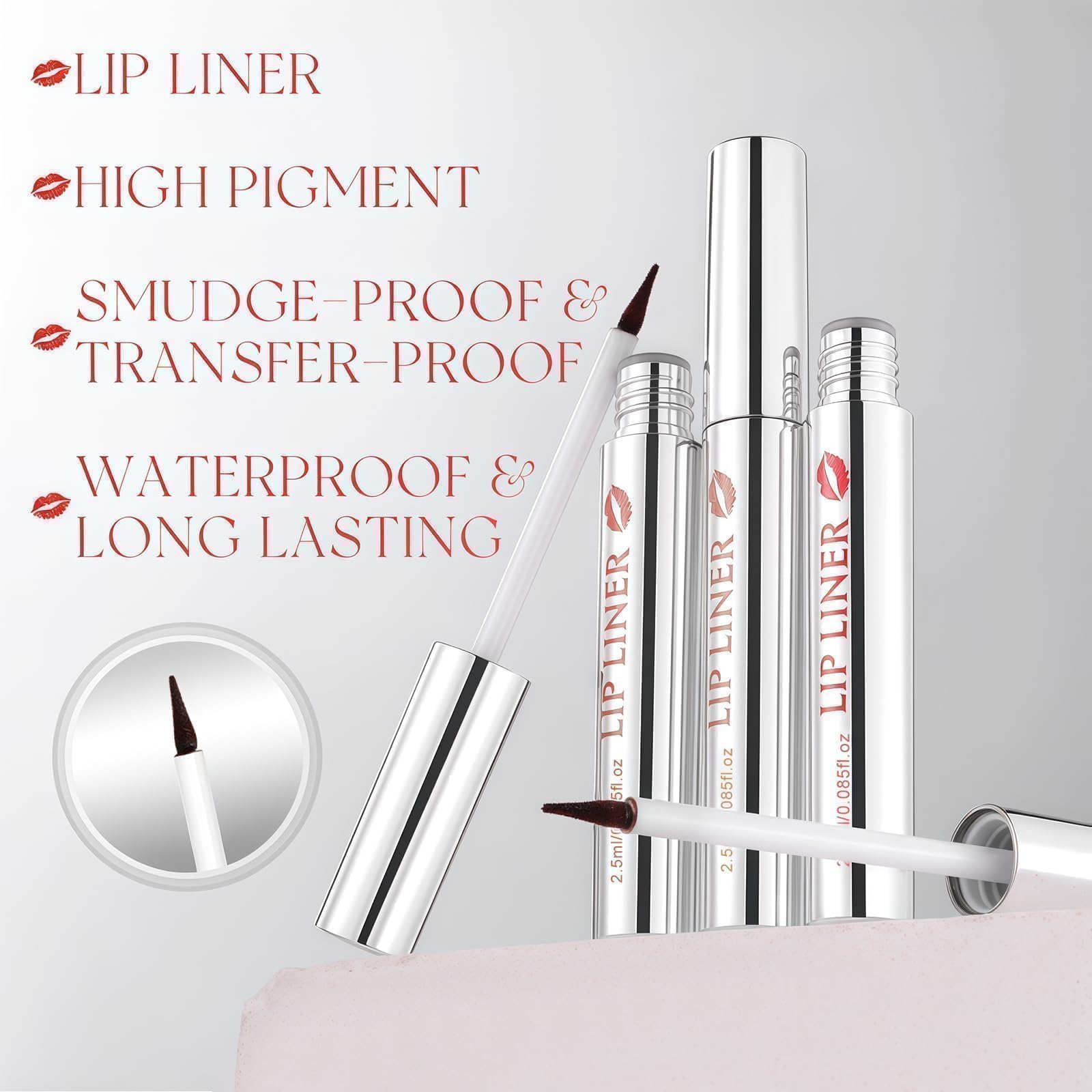 Prreal Peel Off Lip Stain, Waterproof Tattoo Peel Off Lip Liner, Non-sticky Lips Liner Stain Long-lasting - Image 4