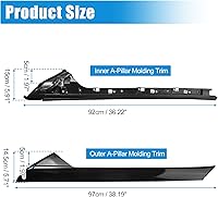Vista 5 de X AUTOHAUX Kit de panel de moldura de pilar A para Ford Explorer 2011-2019 lado exterior e interior del pasajero delantero reemplaza 926-451