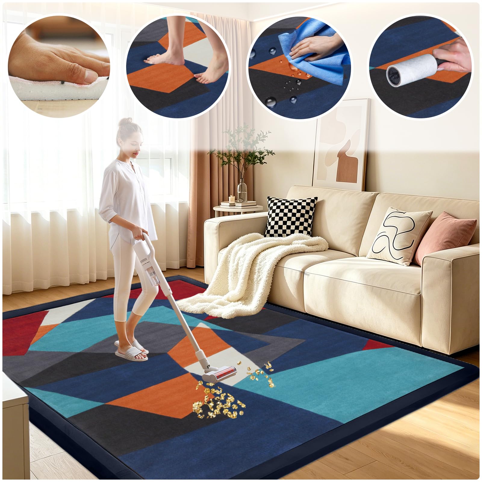Baby Krabbelmatte 2cm Dicke Schaumstoff Spielmatte Rutschfester Teppich Kinderzimmer Tatami Matte für Wohn und Kinderzimmer 60 x 200 cm