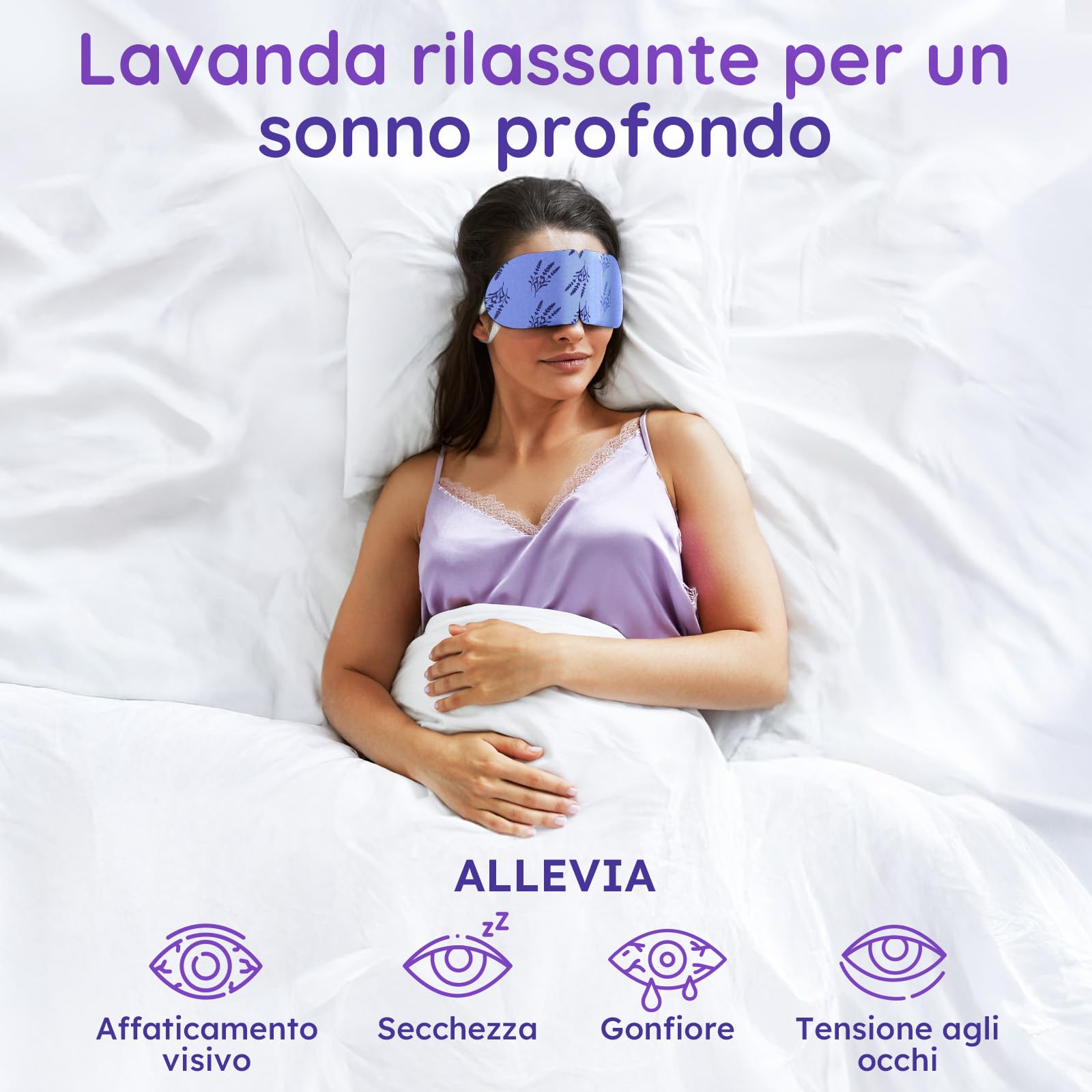 Confezione da 16 Maschere Riscaldanti alla Lavanda – Maschera a Vapore per Occhi Secchi, Gonfiore, Affaticamento e Rilassamento – Maschera Riscaldante Occhi Monouso per Sonno e Viaggio