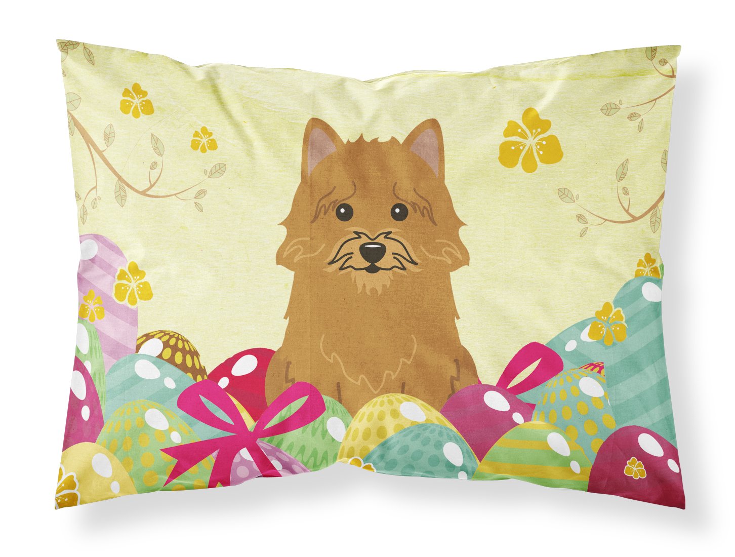 Taie d'oreiller Norwich Terrier motif pâques lit standard tissu lavable