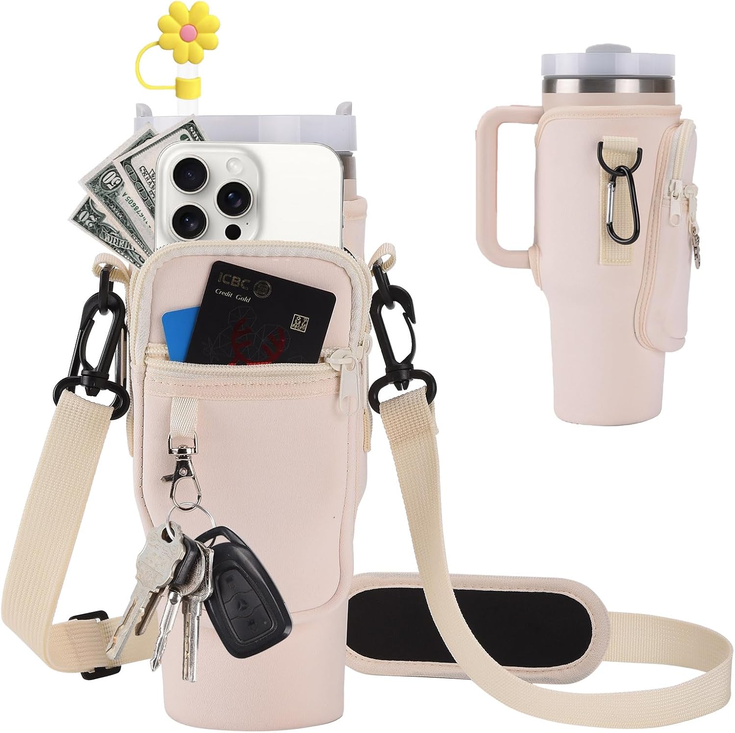 JDMYCYCQXF Water Bottle Holder with Strap for Stanley 40 30