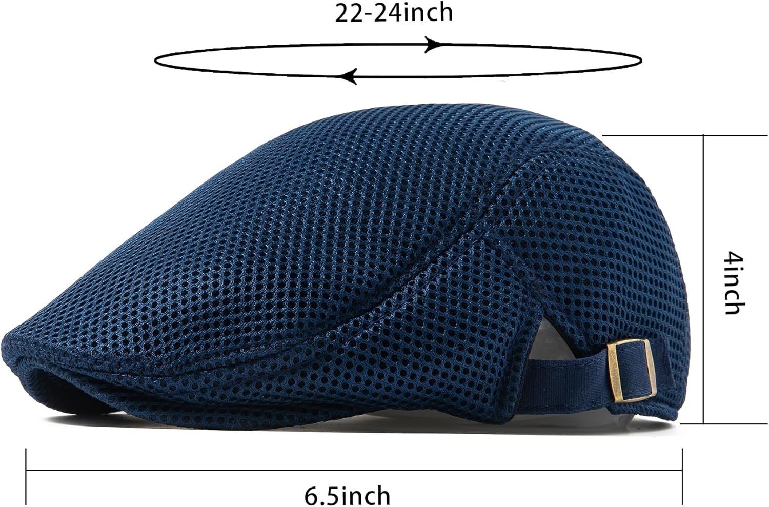 Lanzom Men's Breathable Mesh Summer Hat Adjustable Newsboy Beret Ivy Cap Cabbie Flat Cap Gatsby Driving Hunting Hats - Image 2