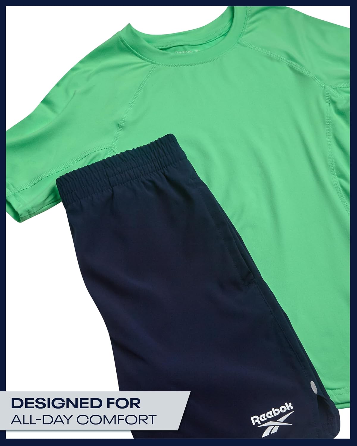 Reebok Boys Athletic Shorts Set - 2 Piece Summer Clothes Outfit with Graphic Tee and Gym Shorts with Inner Compression Lining
