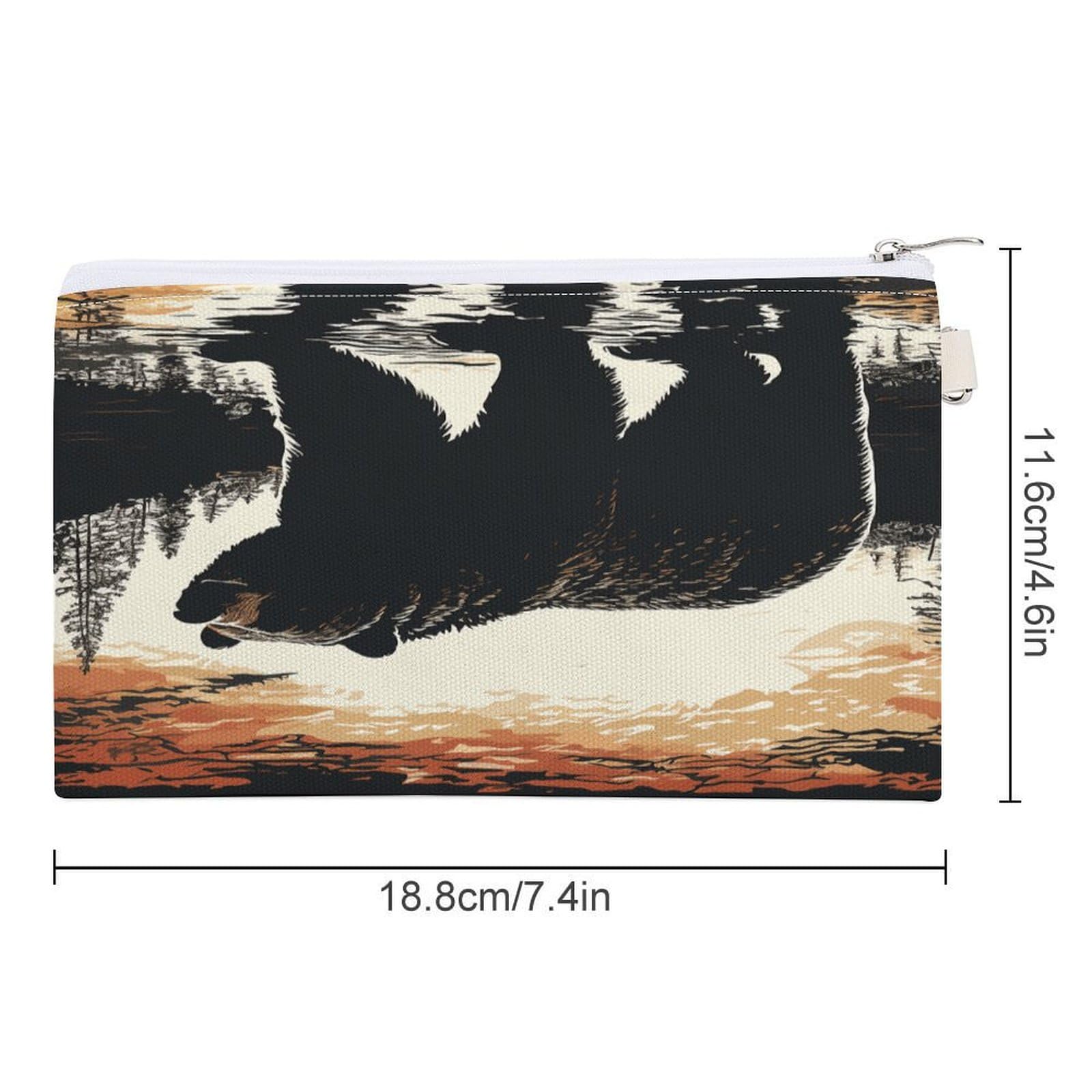 GPFVSJW Bear Silhouette Canvas Wallet, Large Capacity Handbag Long Wallet Bi-Fold Wallet Change Purse Rfid Blocking Credit Card Holder Wallet for Women Men