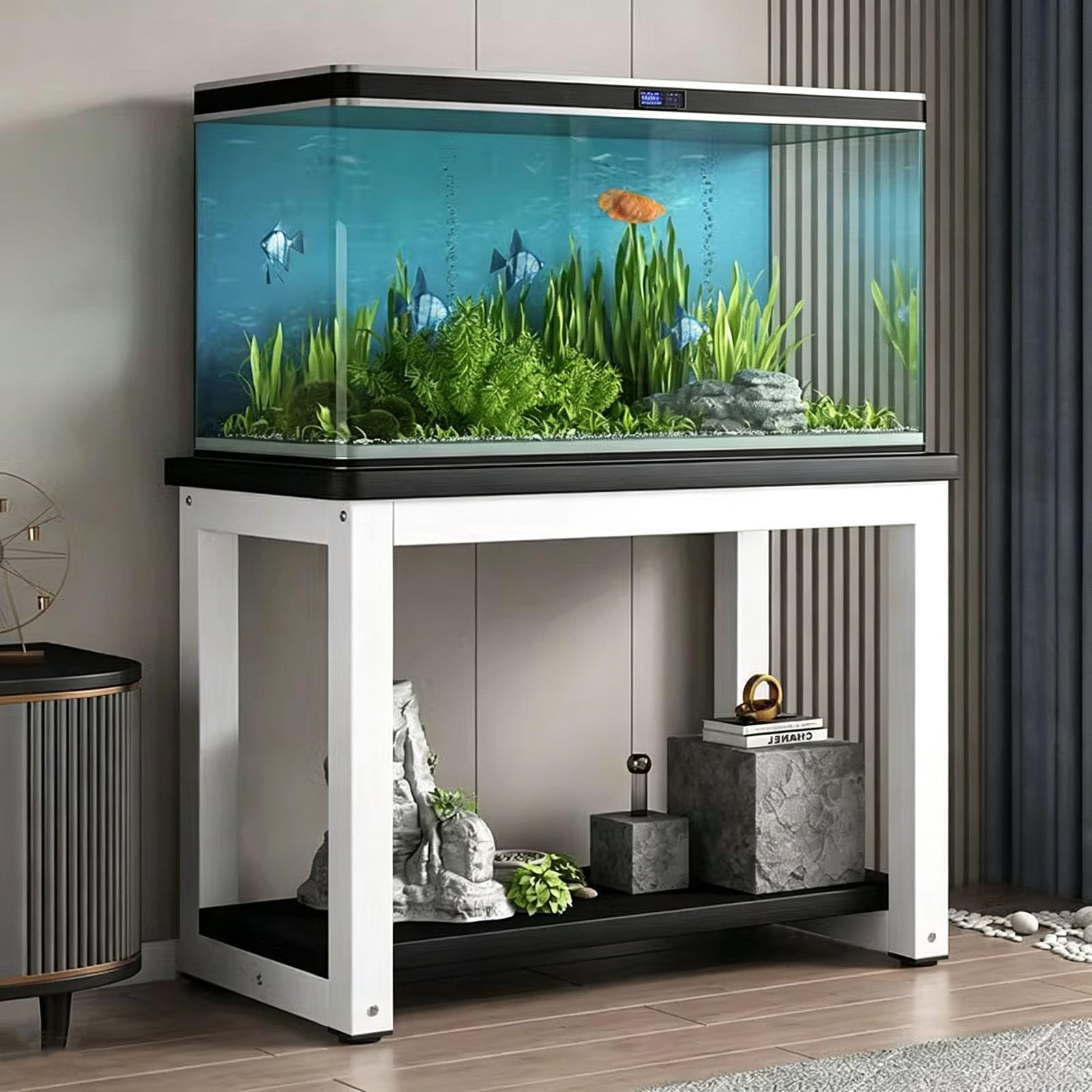 Supporto per Acquario a Due Livelli, Base per Acquario, Tavolino Multiuso Espositore per Piante E Stampante, Ripiano Aperto, Adatto per Camera da Letto, Soggiorno,A,40x30cm(15 3/4" x11 3/4")