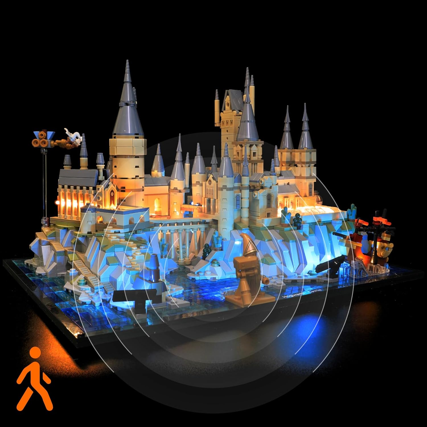 LED Lighting Kit for Lego 76419 Hogwarts Castle and Grounds, Magical Lighting for Harry Potter Castle Display (Lights Only, No Model) - Sensor Version
