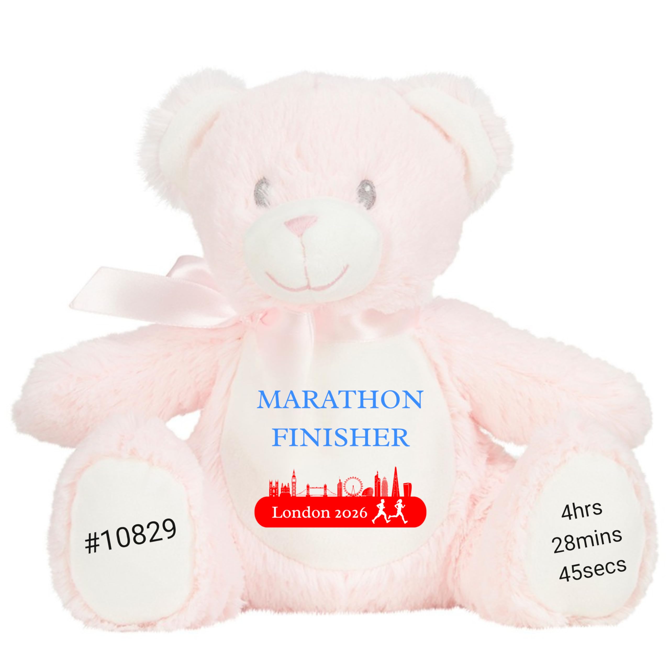 HotScamp Marathon Gift Cuddly Toy - Personalised London 2026 Teddy Marathon? Completed It! Customised Runner Running Finish Medal Congratulations Well Done Run Soft Cuddly Plushie - Brown Teddy — view 13