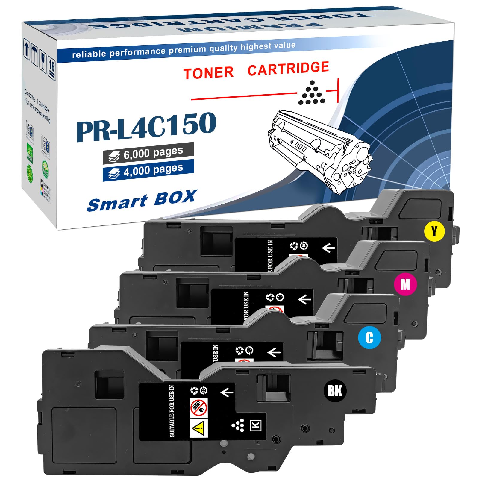 Aseker PR-L4C150 PR-L4C150-19 PR-L4C150-18 PR-L4C150-17 PR-L4C150-16 互換 トナーカートリッジ 大容量 (4色セット) 対応機種 NEC Color MultiWriter 4C150 PR-L4C150 4F150 PR-L4F150 プリンター