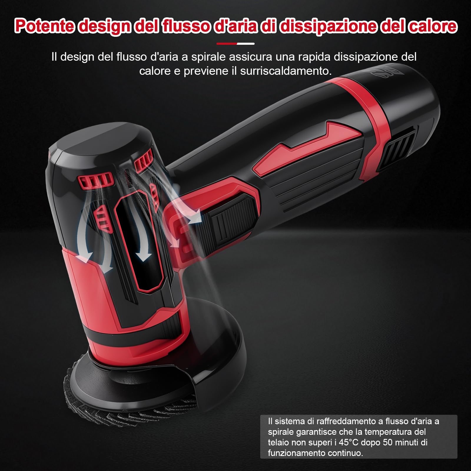 Smerigliatrice Angolare Senza Fili 3 Pollici, 500W 19500 Giri/Min Mini Smerigliatrice Angolare Elettrica da 76 mm, Lucidatrice Manuale Ricaricabile Con 6 Dischi, per Tagliare Piastrelle, Legno, Pietra