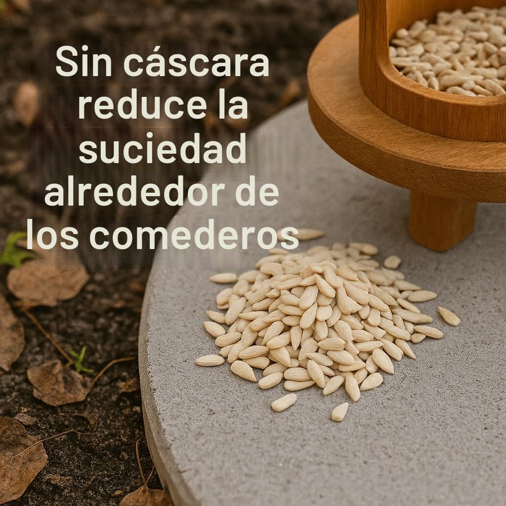 GiDeli Alimento para pájaros, semillas de girasol peladas, 5 kg, color natural, alimentación para pájaros al aire libre